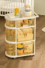 Richtots Premium 5 Layer Baby Storage Organizer with Dustproof Cover & Wheels - Image 3