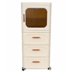 Richtots Premium 1+3 Storage Drawer Cabinet with Dustproof Door & Wheels