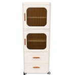 Richtots Premium 2+2 Storage Drawer Cabinet with Dustproof Door & Wheels