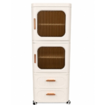 Richtots Premium 2+2 Storage Drawer Cabinet with Dustproof Door & Wheels