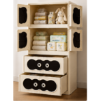Richtots Premium 2+2 Bear Design Storage Almirah with Dustproof Doors - Image 2