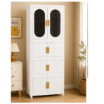 Richtots Premium 4 Door Multipurpose Storage Almirah with Dustproof Cabinet & Wheels - Image 2