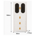 Richtots Premium 4 Door Multipurpose Storage Almirah with Dustproof Cabinet & Wheels - Image 3