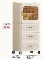Richtots Premium 1+3 Storage Drawer Cabinet with Dustproof Door & Wheels - Image 4