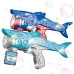 Richtots Premium Battery Operated Shark Bubble Gun – Automatic Bubble Blaster with LED Lights for Kids - Image 2