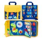 Richtots premium Busy Board for Toddlers,Montessori Toys for Boys Girls 1 2 3 4 5 6 7 Year Old,Early Educational Activity Baby Sensory Toy,Autism Busy Book Travel Toys for Kids (Dinosaur Birthday) - Image 2