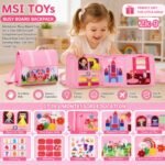 Richtots premium Castle Busy Board for Toddlers 1-3 Backpack, Montessori Busy Board Toys for 2 Year Old Girl with Comprehensive Preschool Educational and Learning Develop Basic Life Skill, Travel Toy