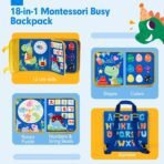 Richtots premium Busy Board for Toddlers,Montessori Toys for Boys Girls 1 2 3 4 5 6 7 Year Old,Early Educational Activity Baby Sensory Toy,Autism Busy Book Travel Toys for Kids (Dinosaur Birthday) - Image 3