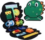 Richtots Premium Busy Board, Busy Board for Toddlers, Sensory Board, Montessori Activity Board, Fidget Board Educational Toy - for Preschool Gift, Learning Travel Toy (Dino) - Image 2