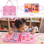 Richtots premium Unicorn Busy Board for Toddlers 1-3, Montessori Toys Toddler Busy Binder with Comprehensive Preschool Educational and Learning Develop Basic Life Skills, Travel Toy Gift for Girls Boys Toddler - Image 2