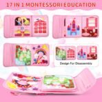 Richtots premium Castle Busy Board for Toddlers 1-3 Backpack, Montessori Busy Board Toys for 2 Year Old Girl with Comprehensive Preschool Educational and Learning Develop Basic Life Skill, Travel Toy - Image 3