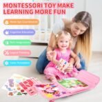 Richtots premium Castle Busy Board for Toddlers 1-3 Backpack, Montessori Busy Board Toys for 2 Year Old Girl with Comprehensive Preschool Educational and Learning Develop Basic Life Skill, Travel Toy - Image 4
