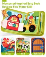 Richtots premium Montessori Busy Book for Toddlers 1-3 Years | Farm Theme Felt Sensory Activity Book for Kids | Fine Motor Skills, Learning & Travel Toy | Educational Gift for Boys & Girls - Image 5