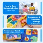 Richtots premium Busy Board for Toddlers,Montessori Toys for Boys Girls 1 2 3 4 5 6 7 Year Old,Early Educational Activity Baby Sensory Toy,Autism Busy Book Travel Toys for Kids (Dinosaur Birthday) - Image 4