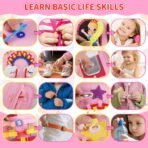 Richtots premium Castle Busy Board for Toddlers 1-3 Backpack, Montessori Busy Board Toys for 2 Year Old Girl with Comprehensive Preschool Educational and Learning Develop Basic Life Skill, Travel Toy - Image 5