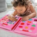Richtots premium Unicorn Busy Board for Toddlers 1-3, Montessori Toys Toddler Busy Binder with Comprehensive Preschool Educational and Learning Develop Basic Life Skills, Travel Toy Gift for Girls Boys Toddler - Image 8