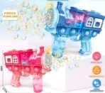 Richtots Premium Battery Operated Train Engine Bubble Gun – Automatic Bubble Blaster with LED Lights for Kids