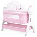 Richtots Premium Wooden Electric Baby Cradle with Remote Control, Bluetooth Music, 5-Speed Swing, Bedside Sleeper & Mosquito Net (Model 1533) - Image 2