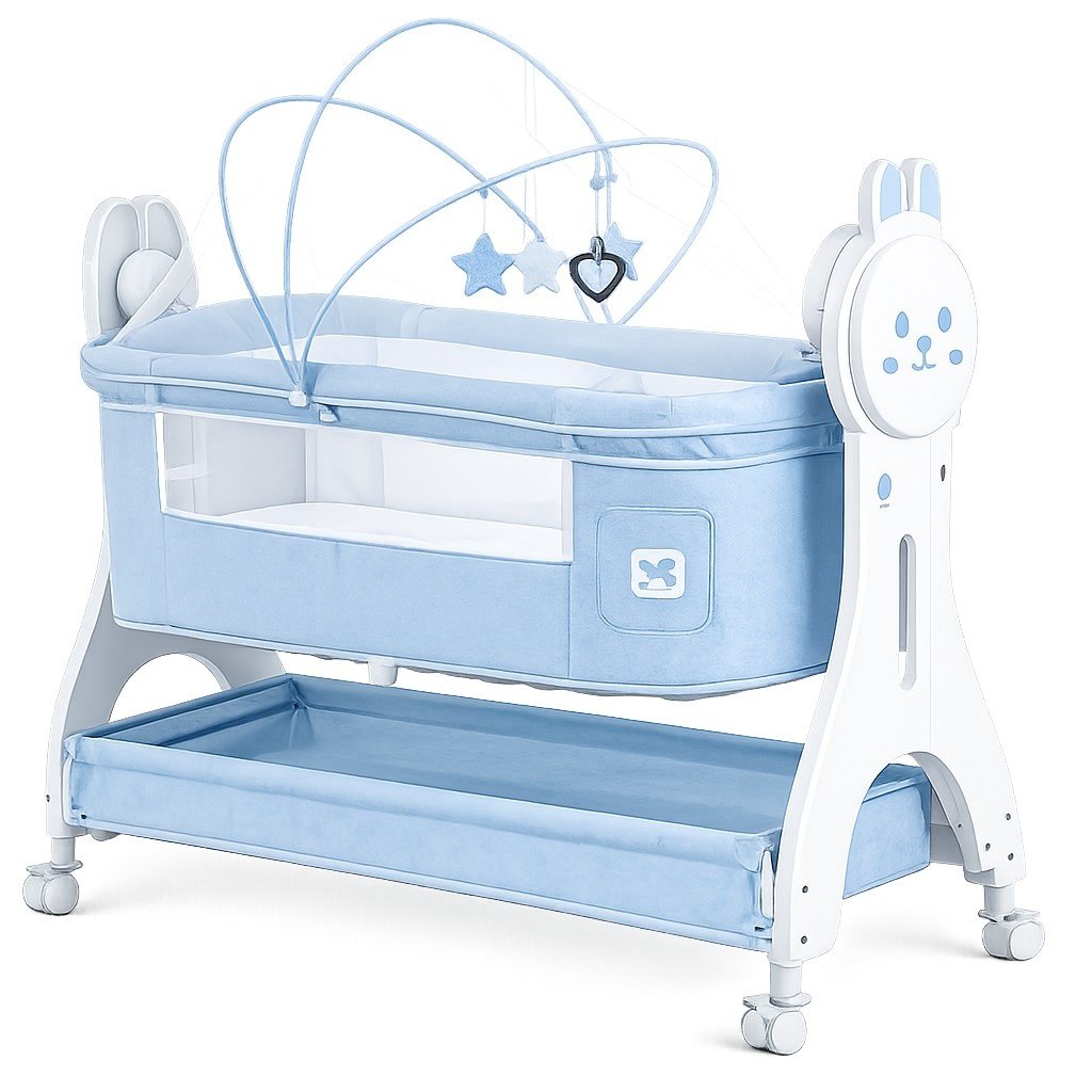 Richtots Premium Wooden Electric Baby Cradle with Remote Control, Bluetooth Music, 5-Speed Swing, Bedside Sleeper & Mosquito Net (Model 1533) - Image 1