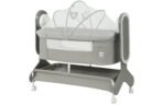 Richtots Premium Wooden Electric Baby Cradle with Remote Control, Bluetooth Music, 5-Speed Swing & Mosquito Net – Bedside Sleeper with Storage Basket