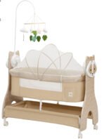 Richtots Premium Wooden Electric Baby Cradle with Remote Control, Bluetooth Music, 5-Speed Swing, Bedside Sleeper & Mosquito Net (Model 1529) - Image 2