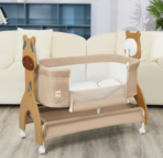 Richtots Premium MSI Toys Wooden Electric Baby Cradle with Remote Control, Bluetooth Music, 5-Speed Swing & Mosquito Net - Image 2