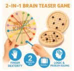 Richtots 2-in-1 Magnetic Chess & Rope Puzzle Wooden Educational Toy for Kids 3+ Years - Image 4