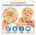 Richtots 2-in-1 Magnetic Chess & Rope Puzzle Wooden Educational Toy for Kids 3+ Years - Image 7