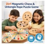 Richtots 2-in-1 Magnetic Chess & Rope Puzzle Wooden Educational Toy for Kids 3+ Years - Image 8