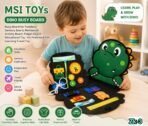 Richtots Premium Busy Board, Busy Board for Toddlers, Sensory Board, Montessori Activity Board, Fidget Board Educational Toy - for Preschool Gift, Learning Travel Toy (Dino)