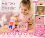Richtots premium Unicorn Busy Board for Toddlers 1-3, Montessori Toys Toddler Busy Binder with Comprehensive Preschool Educational and Learning Develop Basic Life Skills, Travel Toy Gift for Girls Boys Toddler