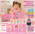 Richtots premium Montessori Busy Book for Toddlers, Educational Travel Toy to Develop Fine Motor Skills, Sensory Busy Book for 1-6 Year Old Boys & Girls, Multicolor
