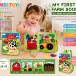 Richtots premium Montessori Busy Book for Toddlers 1-3 Years | Farm Theme Felt Sensory Activity Book for Kids | Fine Motor Skills, Learning & Travel Toy | Educational Gift for Boys & Girls
