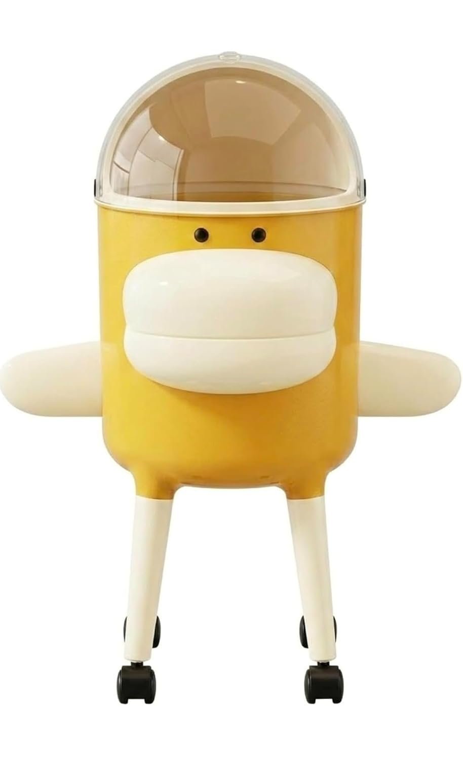 51wQ+pzUDYL._SL1500_ Click to see full view Premium Mobile Duck Waste Bin with Flip Dome Lid & 360° Swivel Wheels – Cute Kawaii Rolling Trash Can with Removable Inner Bucket for Kids Room, Nursery, Bedroom & Home Office Decor - Image 1