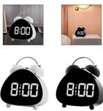 Premium Electronic Led Alarm Digital Alarm Clock Tabletop Clock for Indoor Kids Room White | Alarm Clocks | Clocks | Home Dacor| Home & Garden Black/White - Image 3