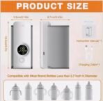 Premium Portable Baby Bottle Warmer with Digital Display, Rechargeable Milk Warmer & Food Heater, Fast Heating & Thawing, BPA-Free, Travel Friendly Bottle Heater for Breast Milk & Formula - Image 2