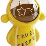 Premium Small Tabletop Trash Bin with Lid Compact & Space-Saving Cartoon Desktop Trash Can Trendy Design Cute Character Rubbish Bin for Students, Kids, Office Random Colour