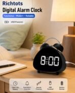 Premium Electronic Led Alarm Digital Alarm Clock Tabletop Clock for Indoor Kids Room White | Alarm Clocks | Clocks | Home Dacor| Home & Garden Black/White - Image 2