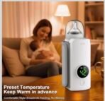 Premium Portable Baby Bottle Warmer with Digital Display, Rechargeable Milk Warmer & Food Heater, Fast Heating & Thawing, BPA-Free, Travel Friendly Bottle Heater for Breast Milk & Formula - Image 8