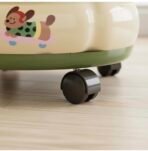Premium Trash Can Easy to Move Cute Lidded Trash Bin Cartoon Style Wheeled Waste Bin for Kids, Bedroom, Living Room Cream Red|Home & Garden| Household Supplies & Cleaning|Wastebasket - Image 7