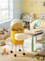 Click to see full view Premium Mobile Duck Waste Bin with Flip Dome Lid & 360° Swivel Wheels – Cute Kawaii Rolling Trash Can with Removable Inner Bucket for Kids Room, Nursery, Bedroom & Home Office Decor - Image 4
